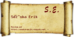 Sáska Erik névjegykártya