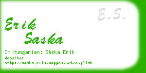 erik saska business card